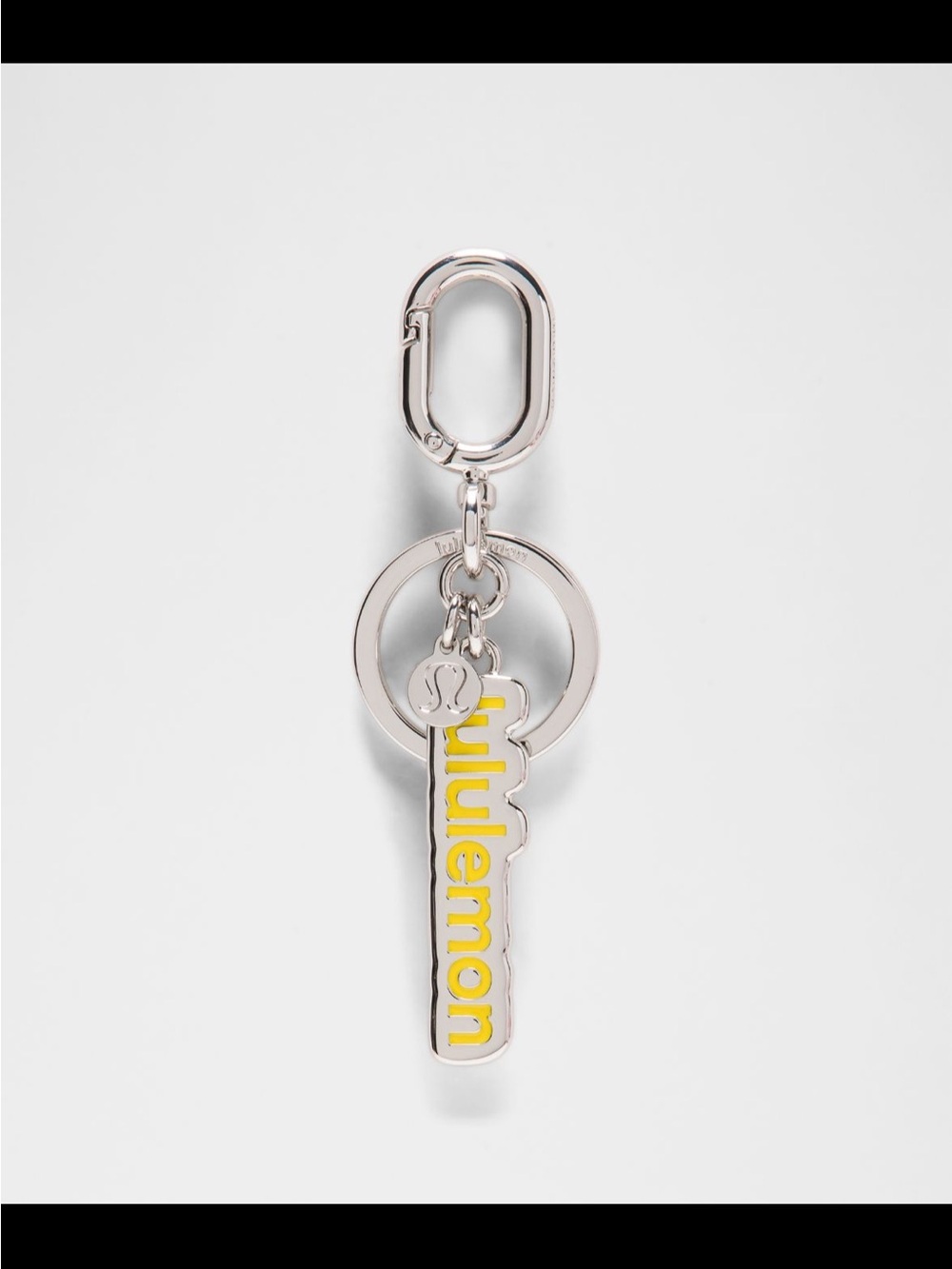 Lululemon Charm Keychain Spell out in Yellow+Silver  NWT